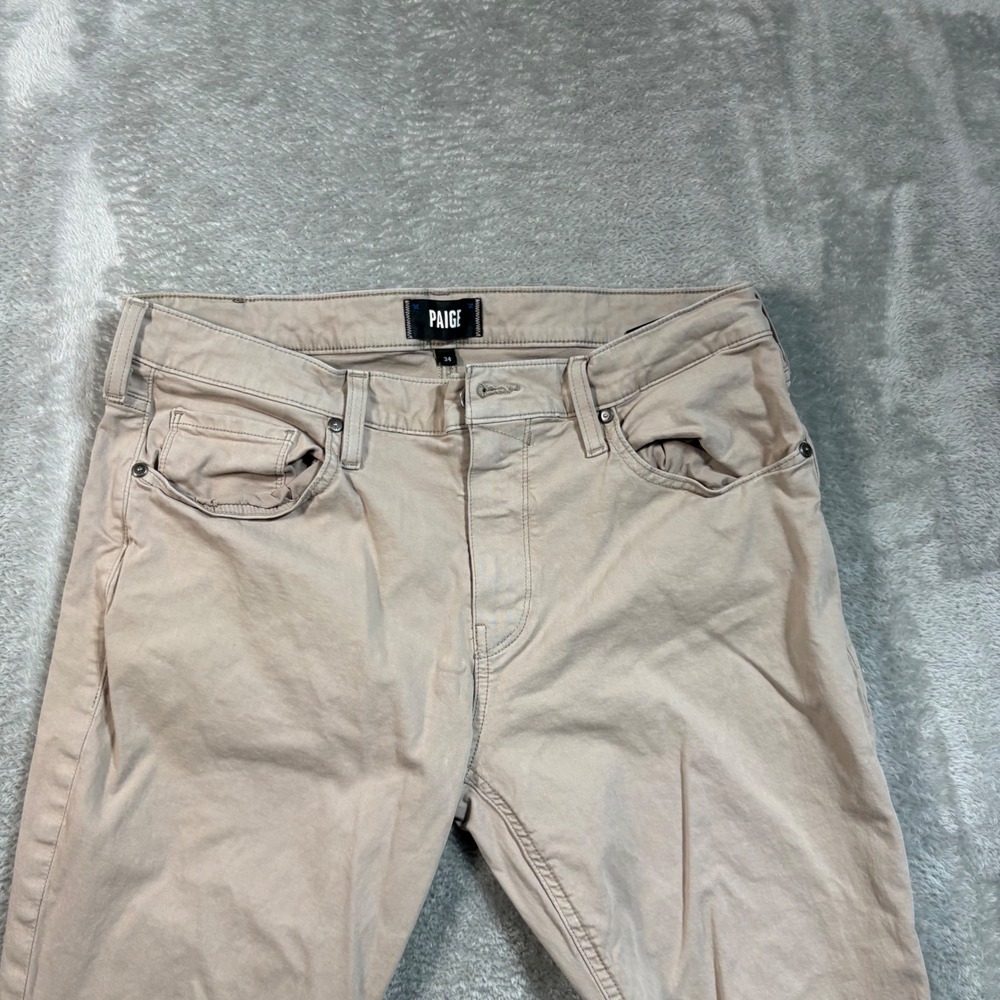 PAIGE Federal Slim Straight Jeans Mens 34 Tan Khaki